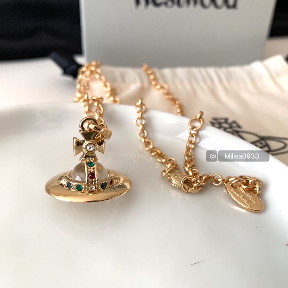 Vivienne Westwood gold orb pendant earrings